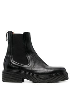 Marni bottines en cuir à bout carré - Noir