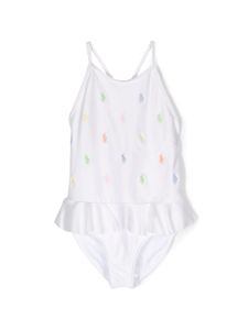 POLO RALPH LAUREN KIDS maillot de bain à logo brodé - Blanc