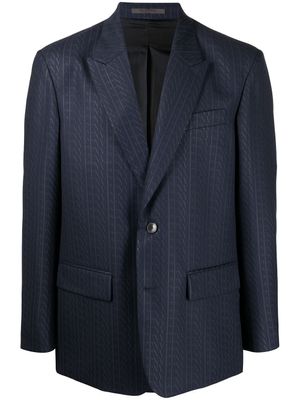 Valentino Garavani blazer droit à imprimé VLTN - Bleu