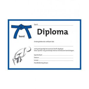 Judo diploma blauwe band (per 25 stuks)