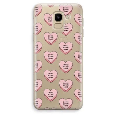 Chicks before dicks: Samsung Galaxy J6 (2018) Transparant Hoesje