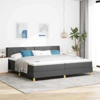 Boxspringbed met Matras - Donkergrijs 200 x 200 cm - Stof