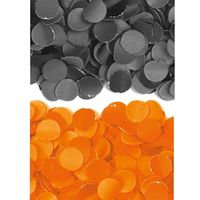 2 kilo oranje en zwarte papier snippers confetti mix set feest versiering - thumbnail