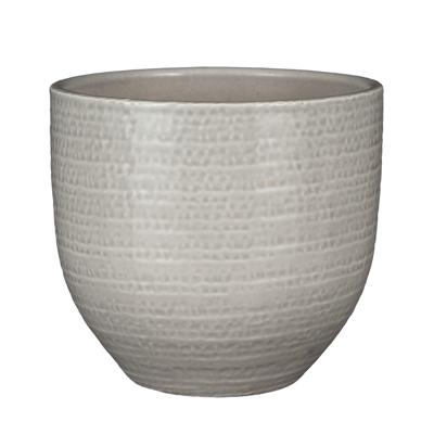 Plantenpot/bloempot Carrie - terracotta - lichtgrijs - flakes patroon - D20/H18 cm Plantenpot/bloempot Carrie - terracotta - lichtgrijs - flakes patroon - D20/H18 cm