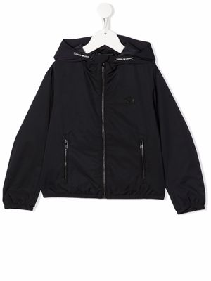 Emporio Armani Kids veste zippée à capuche - Bleu