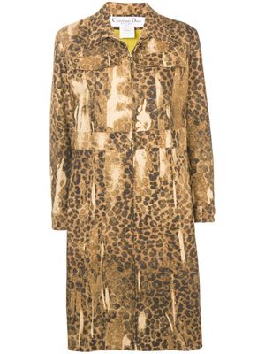 Christian Dior Pre-Owned manteau à motif léopard - Marron