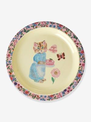 Melamine kinderbord 22 cm NATHALIE LETE PINK rice roze, bedrukt