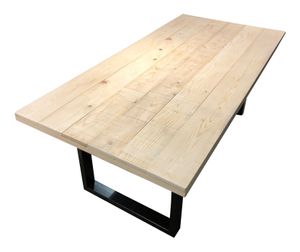 Artistiq Eettafel 'Alieke' Met zwarte U-poot, Mangohout, 160 x 90cm