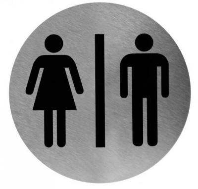 Mediclinics Mediclinics pictogram man/vrouw zelfklevend rond PS0001CS - RVS