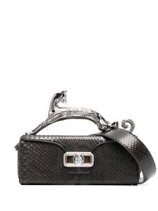 Lanvin mini sac cabas à effet peau de serpent - Gris