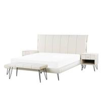 Beliani - BETIN - Slaapkamerset - Wit - 160 x 200 cm - Kunstleer Beliani - BETIN - Slaapkamerset - Wit - 160 x 200 cm - Kunstleer