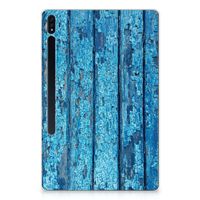 Samsung Galaxy Tab S7 Plus | S8 Plus Silicone Tablet Hoes Wood Blue - thumbnail