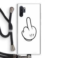 Middle finger white: Samsung Galaxy Note 10 Plus Transparant Hoesje met koord