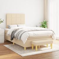 Boxspring met matras stof crèmekleurig 120x200 cm