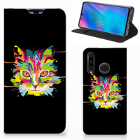 Huawei P30 Lite New Edition Magnet Case Cat Color