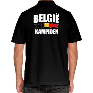Zwart fan poloshirt / kleding Belgie kampioen EK/ WK voor heren 2XL  -