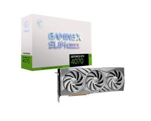 MSI Nvidia GeForce RTX 4070 Videokaart GAMING X SLIM WHITE 12 GB GDDR6X-RAM PCIe x16 HDMI, DisplayPort Vulkan, NVIDIA G-Sync