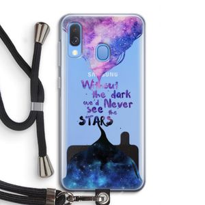 Stars quote: Samsung Galaxy A40 Transparant Hoesje met koord