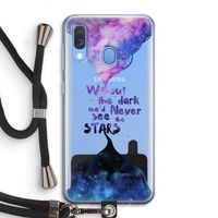 Stars quote: Samsung Galaxy A40 Transparant Hoesje met koord