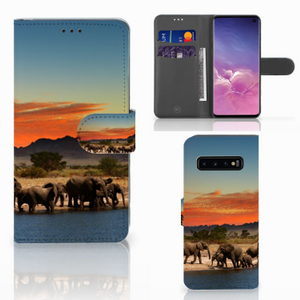 Samsung Galaxy S10 Telefoonhoesje met Pasjes Olifanten