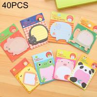 40 PC's Cartoon dierlijke gevormde zelf zelfklevende Memo Pad N-keer Sticky Notes Post-It bladwijzer School Office Supply willekeurige stijl-leverin