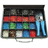 Assortiment Geïsoleerde Adereindhulzen in een metalen kist