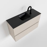 Toiletmeubel Mondiaz Ada | 80 cm | Meubelkleur Linen | Lex wastafel Urban Midden | 1 kraangat