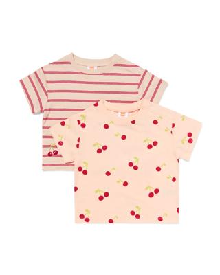 HEMA Baby T-shirts jersey strepen - 2 stuks ecru (ecru)