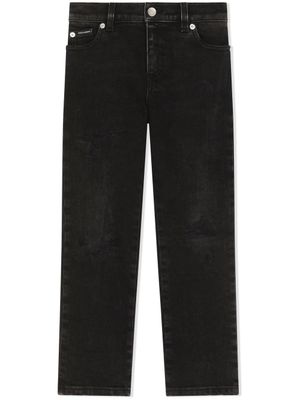 Dolce & Gabbana Kids jean droit à imprimé graffiti - Noir