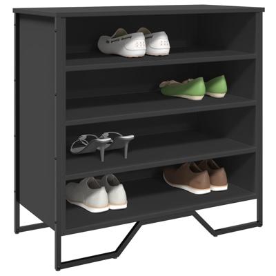 Schoenenkast 80x38x78 cm bewerkt hout zwart