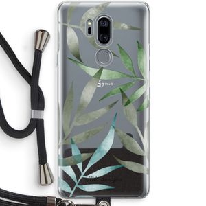 Tropical watercolor leaves: LG G7 Thinq Transparant Hoesje met koord