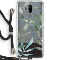 Tropical watercolor leaves: LG G7 Thinq Transparant Hoesje met koord