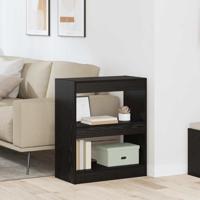 Boekenkast Zwart eiken 60 x 30 x 72 cm Bewerkt hout