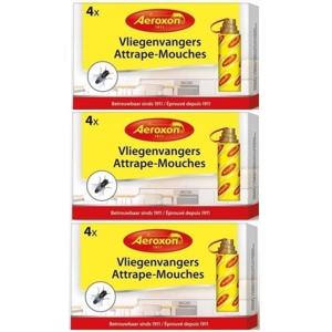 12x Aeroxon vliegenvangers met plakstrip 22 cm - Vliegenstrips