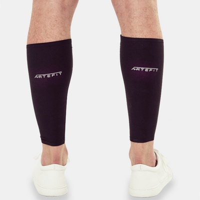 Artefit compressie kuit sleeves - Unisex zwart