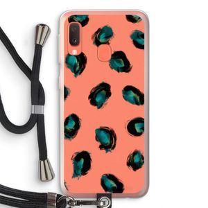 Pink Cheetah: Samsung Galaxy A20e Transparant Hoesje met koord