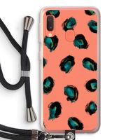 Pink Cheetah: Samsung Galaxy A20e Transparant Hoesje met koord