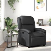 Fauteuil echt leer zwart