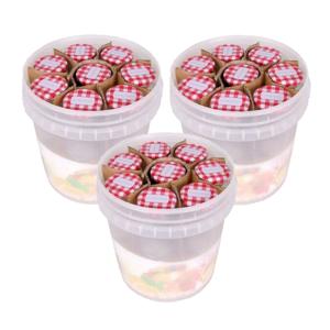 Weckpotjes - 3x set van emmer met 10 potjes - 210 ml - glas - weckpotten - jampotjes