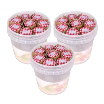 Weckpotjes - 3x set van emmer met 10 potjes - 210 ml - glas - weckpotten - jampotjes