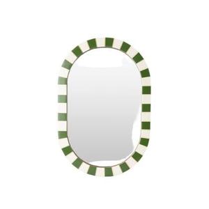 Sissy-Boy Groene hangspiegel met geblokte omlijsting