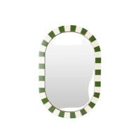Sissy-Boy Groene hangspiegel met geblokte omlijsting Sissy-Boy Groene hangspiegel met geblokte omlijsting