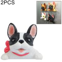 2 PC'S Home Decoratie originaliteit Franse Bulldog stropdas 3D magnetische gesp koelkast plakken