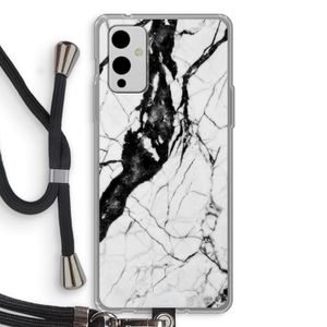 Witte marmer 2: OnePlus 9 Transparant Hoesje met koord