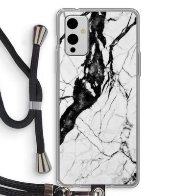 Witte marmer 2: OnePlus 9 Transparant Hoesje met koord