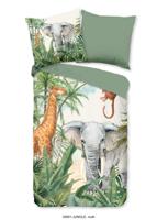 Good Morning Kinderdekbedovertrek "dieren in de jungle" - Multi - (135x200 cm) - Katoen