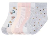 lupilu Peuters meisjes sokken, 7 paar, met bio-katoen (19/22, Wit/lichtroze/grijs)