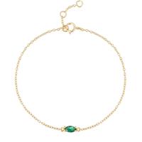 Elenza Armband met Groene Edelsteen in Goudkleurig 925 Sterling Zilver