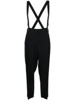 Brunello Cucinelli pantalon court à détails de bretelles - Noir