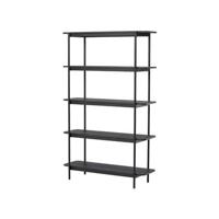 Nest living Werner Hoge Houten Boekenkast - B 120 cm - Zwart